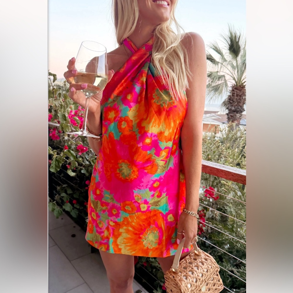 MUMU Jasmine Tie Mini Dress